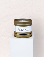 Load image into Gallery viewer, Sea + Clay French Pear Travel Candle
