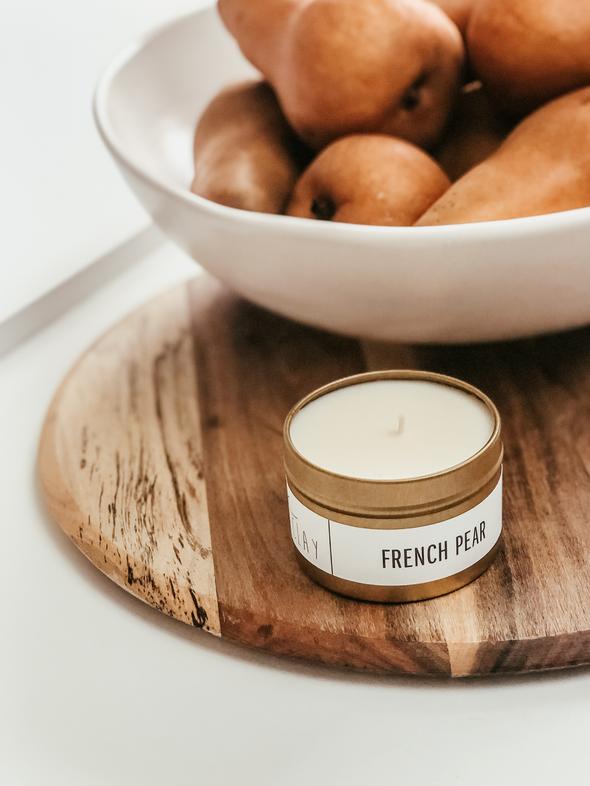 Sea + Clay French Pear Travel Candle