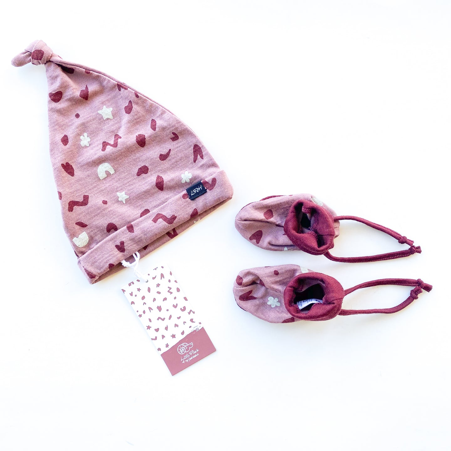 Little Flock of Horrors Baby Beanie + Bootie Set - Orchid Sprinkles